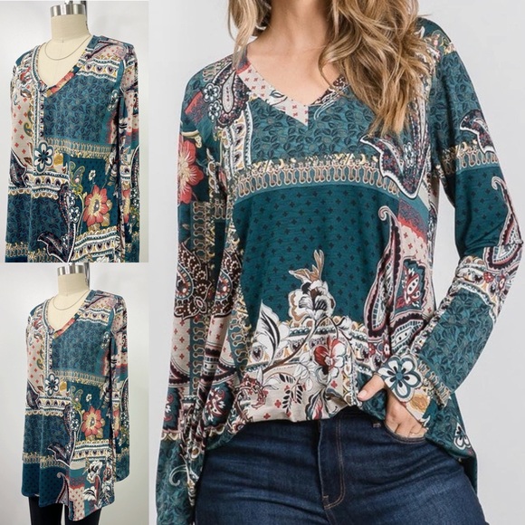 HEIMISH USA Tops - Heimish Long Sleeve Top Soft Light Multi Color Sweat